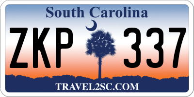 SC license plate ZKP337
