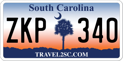 SC license plate ZKP340