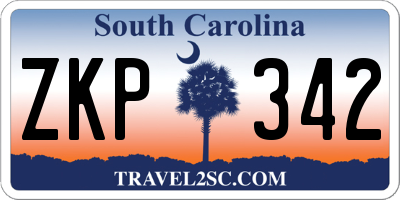 SC license plate ZKP342