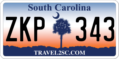 SC license plate ZKP343