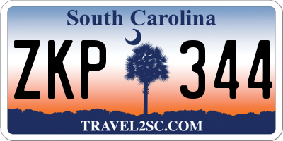 SC license plate ZKP344