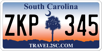 SC license plate ZKP345