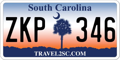SC license plate ZKP346