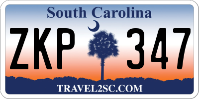 SC license plate ZKP347