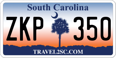SC license plate ZKP350