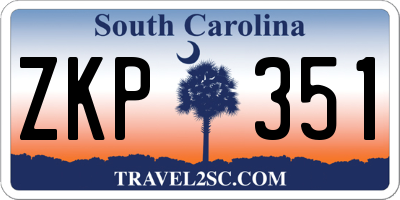 SC license plate ZKP351