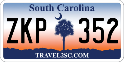SC license plate ZKP352