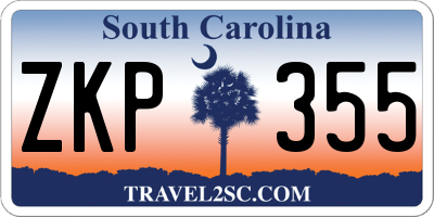 SC license plate ZKP355
