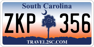 SC license plate ZKP356