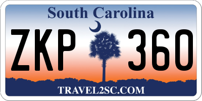 SC license plate ZKP360