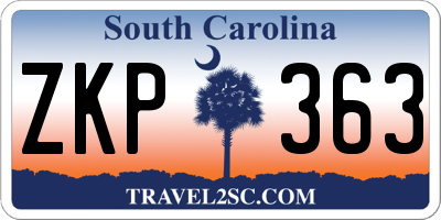 SC license plate ZKP363