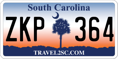 SC license plate ZKP364