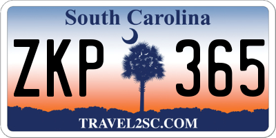 SC license plate ZKP365
