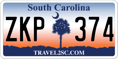 SC license plate ZKP374