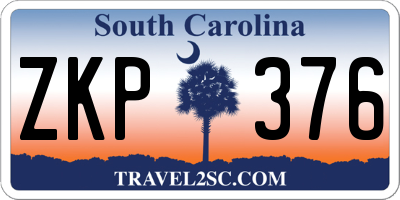 SC license plate ZKP376