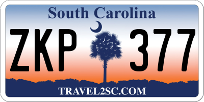 SC license plate ZKP377