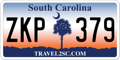 SC license plate ZKP379