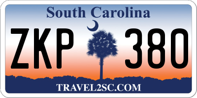 SC license plate ZKP380