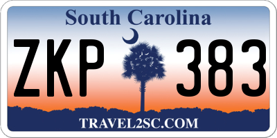 SC license plate ZKP383