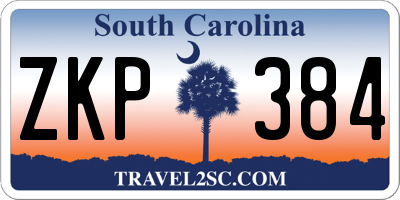 SC license plate ZKP384