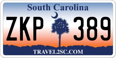 SC license plate ZKP389