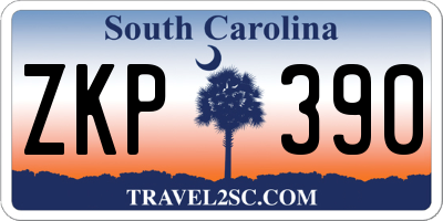 SC license plate ZKP390