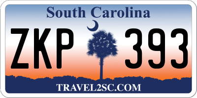 SC license plate ZKP393