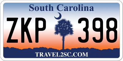 SC license plate ZKP398