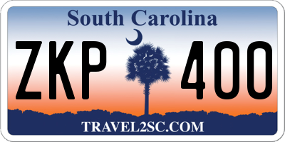SC license plate ZKP400