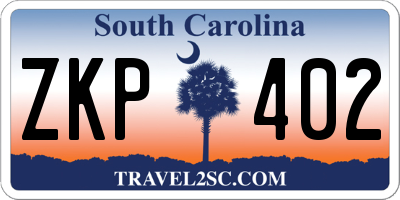 SC license plate ZKP402
