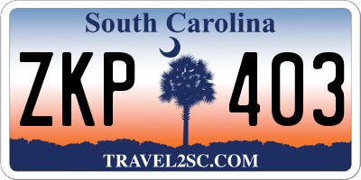 SC license plate ZKP403