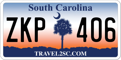 SC license plate ZKP406