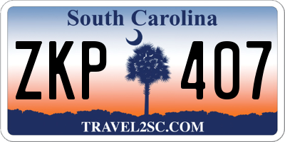 SC license plate ZKP407