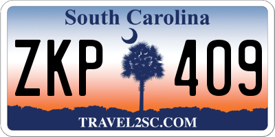 SC license plate ZKP409