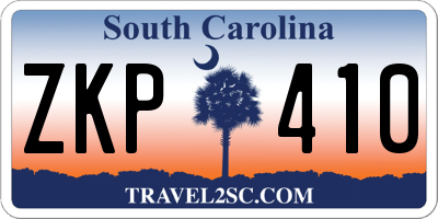 SC license plate ZKP410