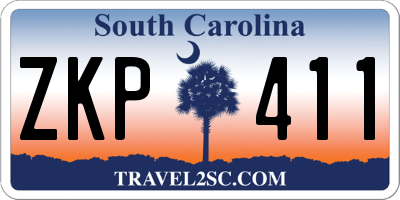 SC license plate ZKP411