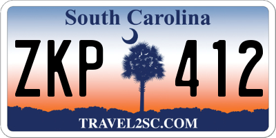 SC license plate ZKP412