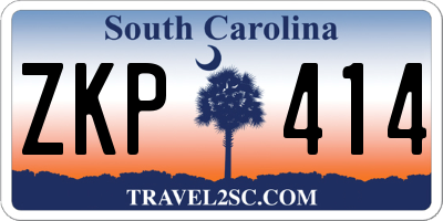 SC license plate ZKP414