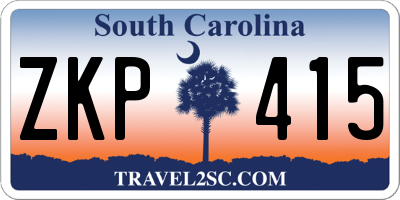 SC license plate ZKP415