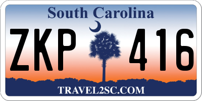SC license plate ZKP416