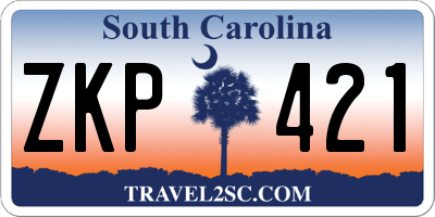 SC license plate ZKP421