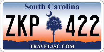 SC license plate ZKP422