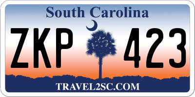 SC license plate ZKP423
