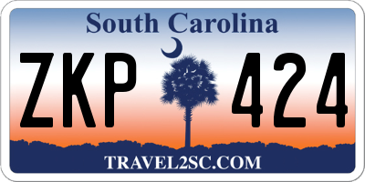 SC license plate ZKP424