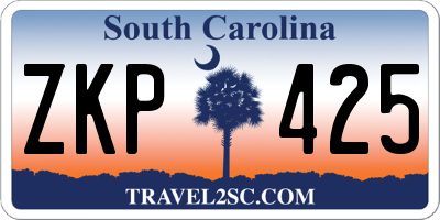 SC license plate ZKP425