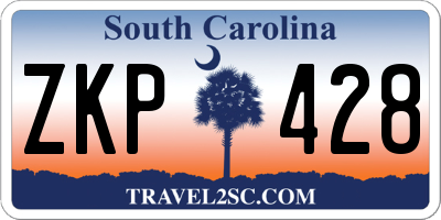 SC license plate ZKP428