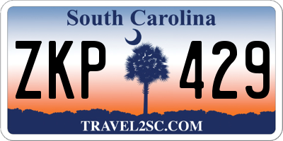SC license plate ZKP429