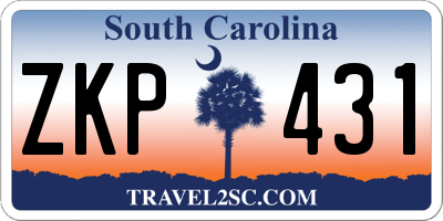 SC license plate ZKP431