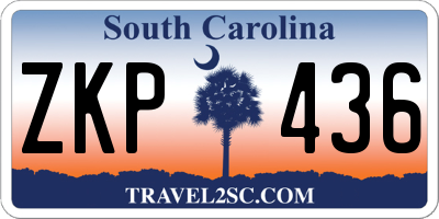 SC license plate ZKP436