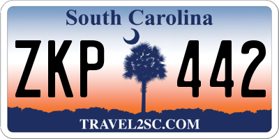 SC license plate ZKP442